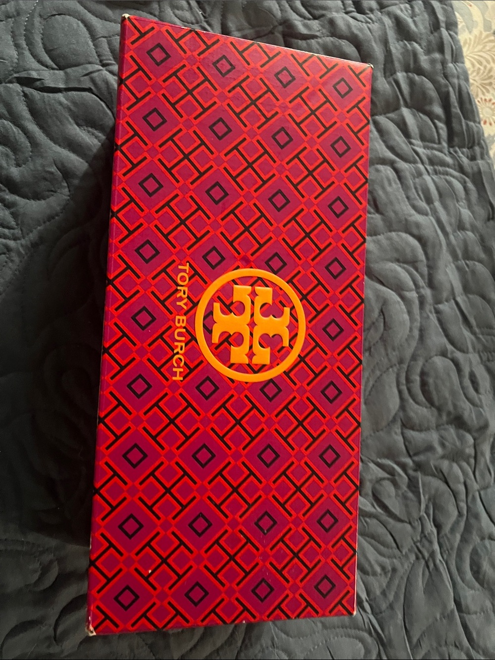 Tory Burch Black Leather Ballet Flats with Gold Logo - Picture 8 of 8